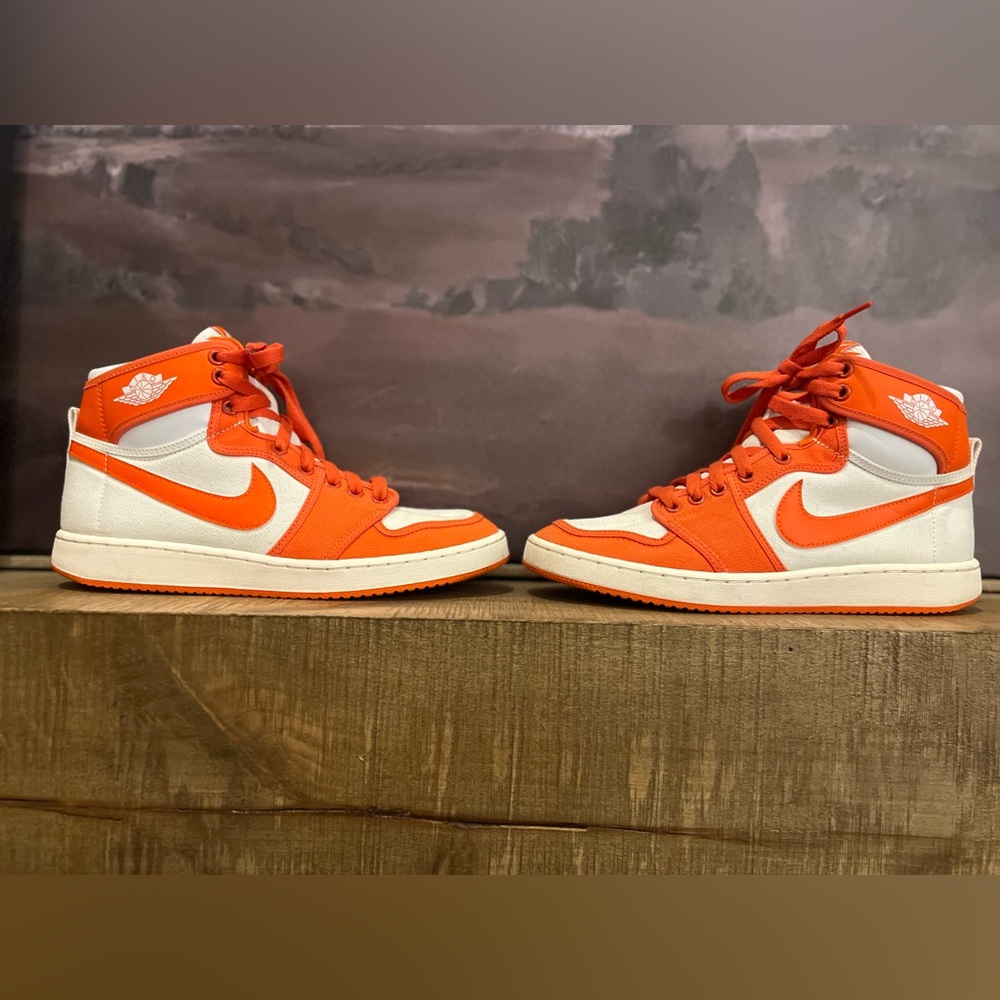 Nike Men's High-Top Sneakers in Orange and White